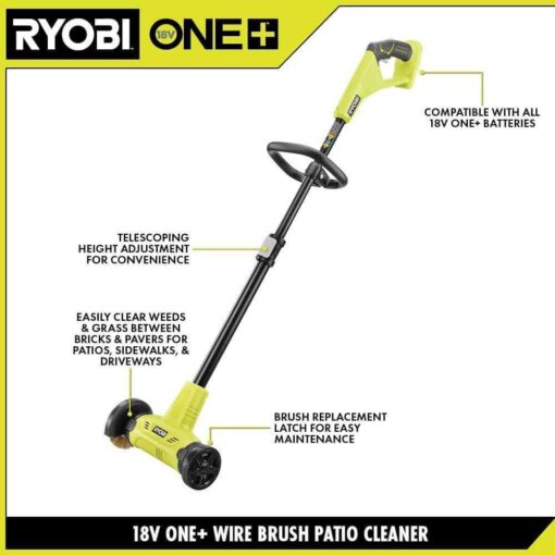 RYOBI ONE+ 18V Patio Cleaner with Wire Brush Edger - Image 2