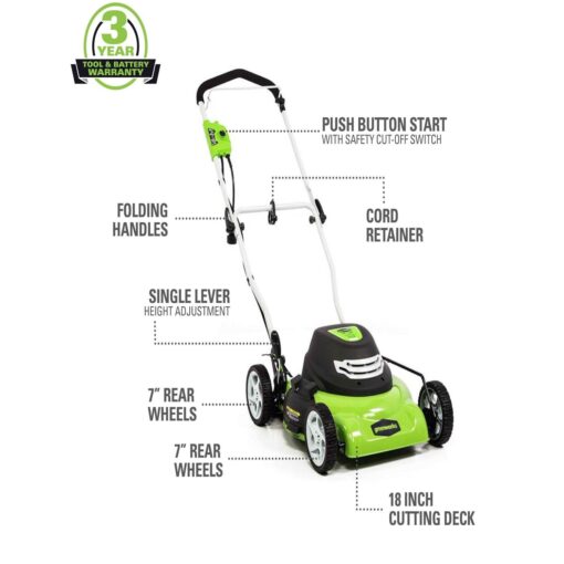 Greenworks 25012 Lawn Mower - Image 2