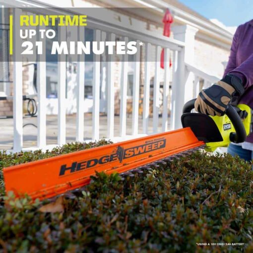 RYOBI ONE+ 18V 22 in. Cordless Lithium-Ion Hedge Trimmer with 2.0 Ah Battery and Charger - Image 5