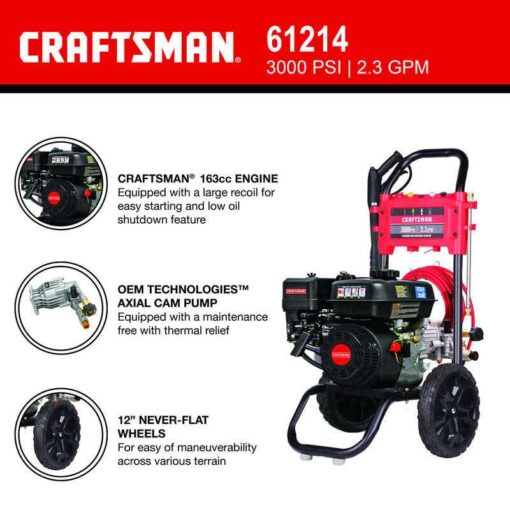 Craftsman CRX 3000 psi Gas 2.3 gpm Pressure Washer - CMXGWFN061214 - Image 2