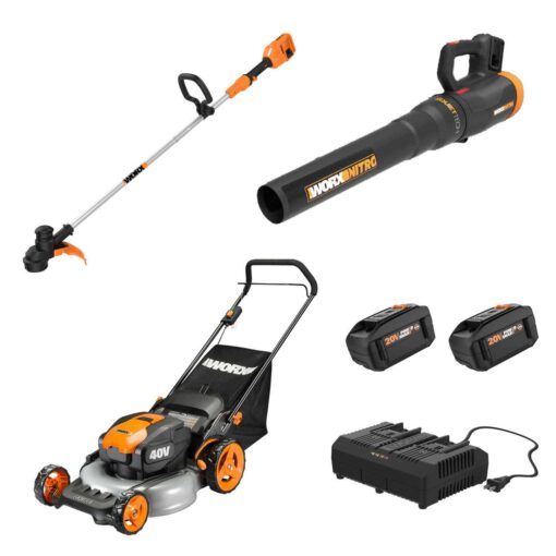 Worx 20' Push Mower 13' String Trimmer