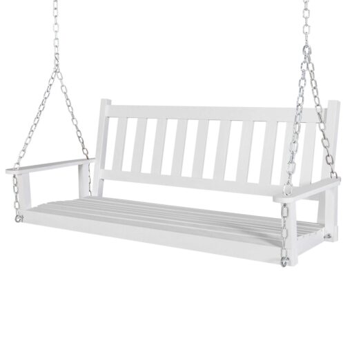 Veikous Outdoor Wood Porch Swing with Chains