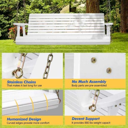 3-person Wood Porch Swing - Image 4