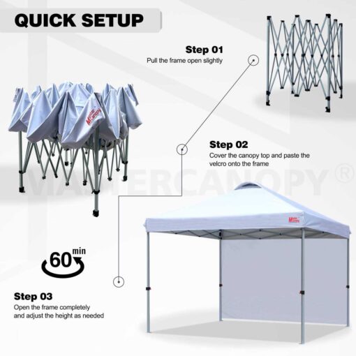 Mastercanopy Durable Ez Pop-up Canopy Tent with Roller Bag - Image 3