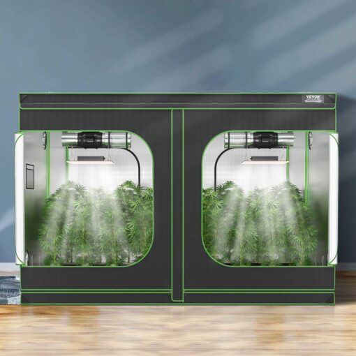 VEVOR Grow Tent High Reflective 2000D Mylar Hydroponic Growing Tent with Observation Window, Tool Bag and Floor Tray - Image 5