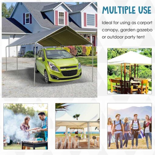 Outsunny 10’x20' Carport Heavy Duty Galvanized Car Canopy with Included Anchor Kit - Image 4