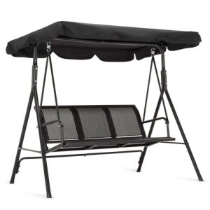 Mcombo Outdoor Patio Canopy Swing Chair 3-Person