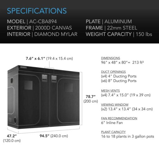 AC Infinity CLOUDLAB Advance Grow Tent - Image 3