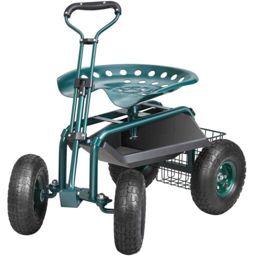 VEVOR Garden Rolling Wheels Gardening Stool for Planting - Image 2