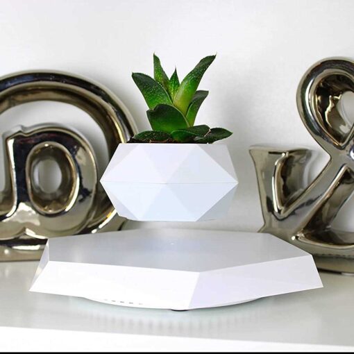 LANGTU magnetic levitation potted white rotating flower Pot - Image 4