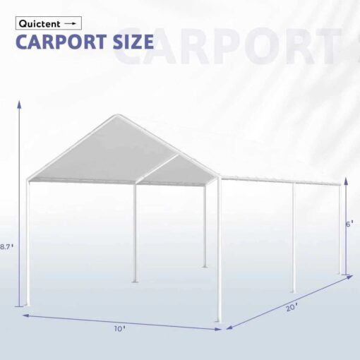 Quictent 20' x 10' Heavy Duty Carport Canopy - Image 5