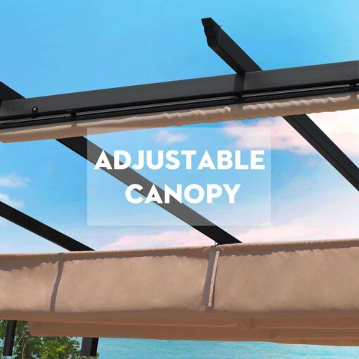 Aoodor Outdoor Pergola with Retractable Canopy - Image 2