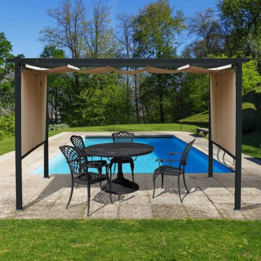 Aoodor Outdoor Pergola with Retractable Canopy - Image 4