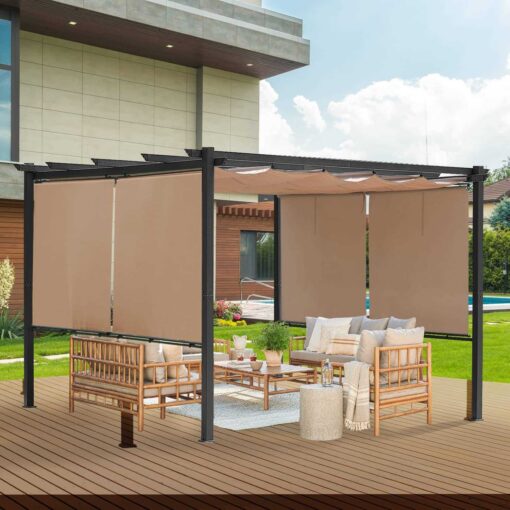 Aoodor Outdoor Pergola with Retractable Canopy - Image 5