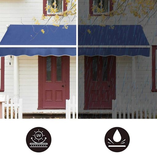 VUYUYU Patio Awning Retractable Awning Cover Sunshade Shelter Outdoor Canopy with Crank Handle and Water-Resistant Polyester for Courtyard - Image 2