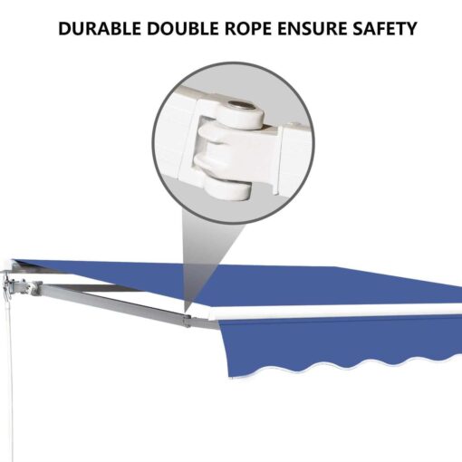 VUYUYU Patio Awning Retractable Awning Cover Sunshade Shelter Outdoor Canopy with Crank Handle and Water-Resistant Polyester for Courtyard - Image 3