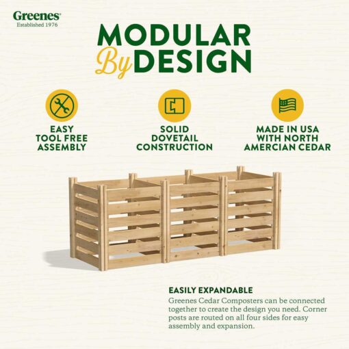 Greenes Fence Greenes Cedar Wood Stationary Composter - Image 2