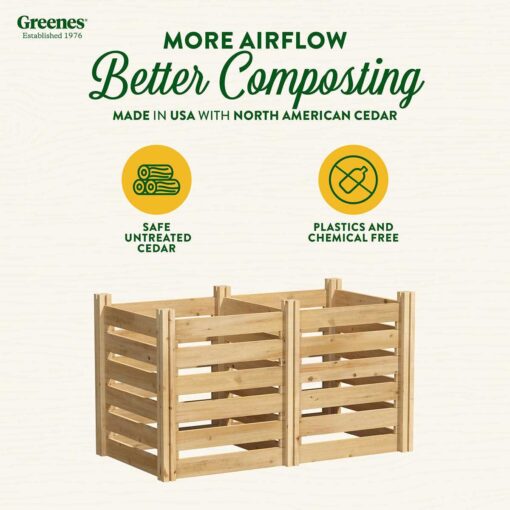 Greenes Fence Greenes Cedar Wood Stationary Composter - Image 4
