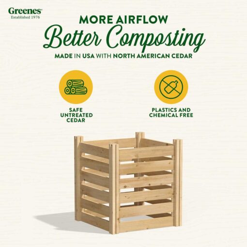 Greenes Fence Greenes Cedar Wood Stationary Composter - Image 3