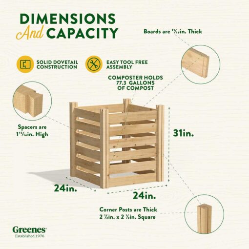 Greenes Fence Greenes Cedar Wood Stationary Composter - Image 5