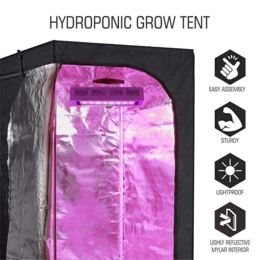 CDMALL Grow Tent Room Complete Kit Kit Hydroponic Growing System Indoor Plants Growing Dark Room + Hydroponics Growing Setup Accessories - Image 4