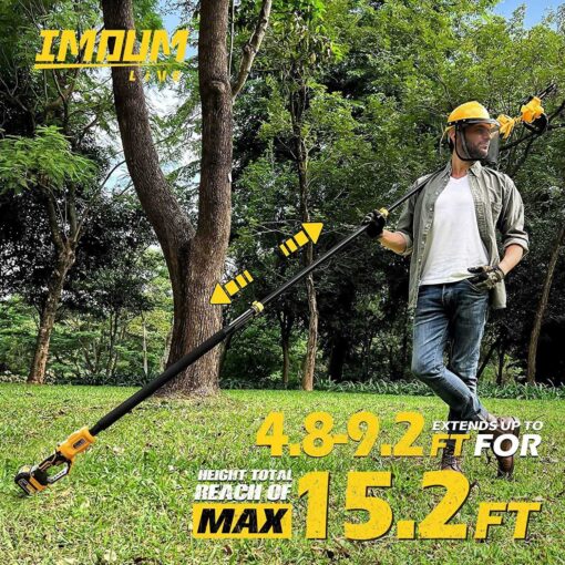 Imoumlive 2-In-1 Cordless Pole Saw & Chainsaw - Image 3