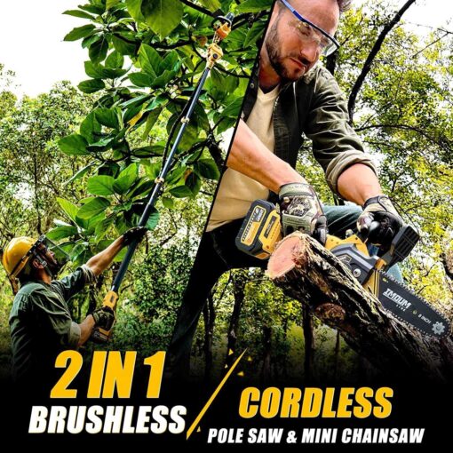 Imoumlive 2-In-1 Cordless Pole Saw & Chainsaw - Image 4