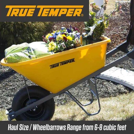 True Temper Poly Residential Wheelbarrow 6 cu ft - Image 3