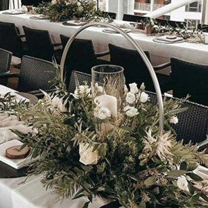 Simprefine 4 Pack 20” Tall Floral Hoop Wreath Circle Wedding Decoration Table Ring Centerpiece Metal Flower Stand