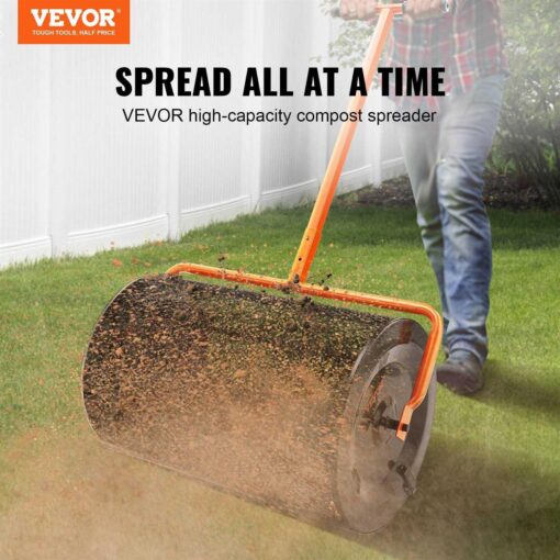 VEVOR 24 in. Compost Spreader Adjustable Heights Peat Moss Spreader Rust-Proof and Corrosion-Proof for Lawn Garden Care - Image 4