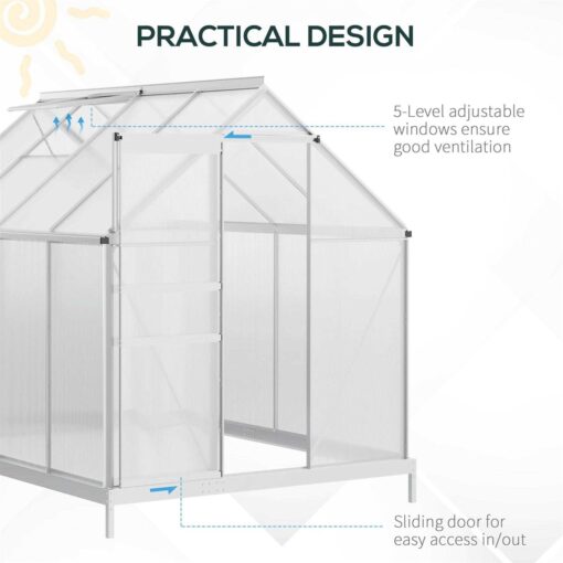Outsunny 6' x Walk Greenhouse - Image 3