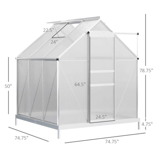 Outsunny 6' x Walk Greenhouse - Image 4