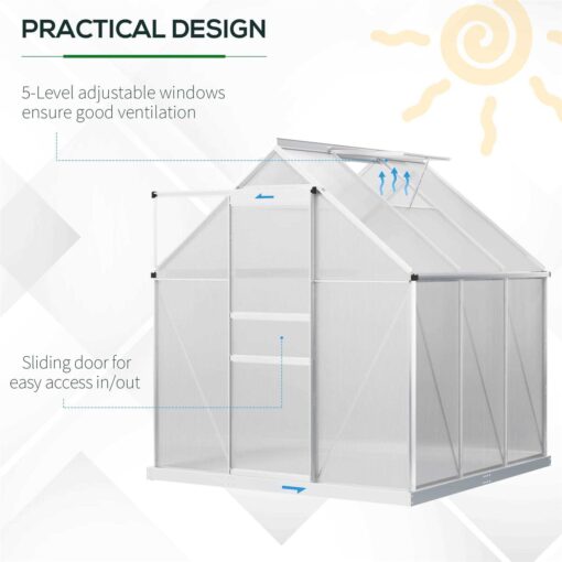 Outsunny 6' x Walk Greenhouse - Image 4