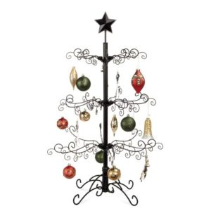 Best Choice Products 3ft Wrought Iron Ornament Display Christmas Tree with Easy Assembly