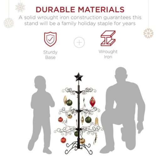 Best Choice Products 3ft Wrought Iron Ornament Display Christmas Tree with Easy Assembly - Image 3