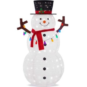 Best Choice Products 5ft Lighted Pop-Up Snowman Outdoor Christmas Holiday Decoration with 200 LED Lights