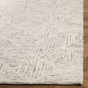 Birch LaneTM Linsly Geometric Hand Tufted Wool Ivory/Light Blue Area Rug Rug