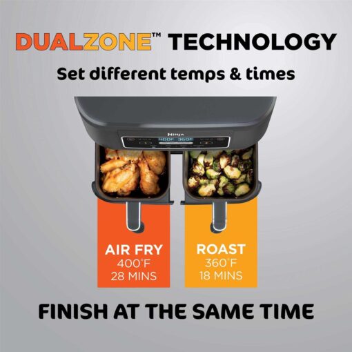 Ninja Foodi 4 in 1 8 qt. 2-Basket Air Fryer with DualZone Technology DZ100WM - Image 2
