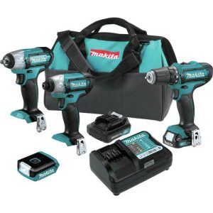 Makita 12V MAX CXT 1.5 Ah Cordless Lithium-Ion 4-Pc. Combo Kit - CT410