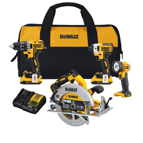 Factory Reconditioned DEWALT 20V MAX XR Compact 4-Tool Combo Kit - DCK483D2R