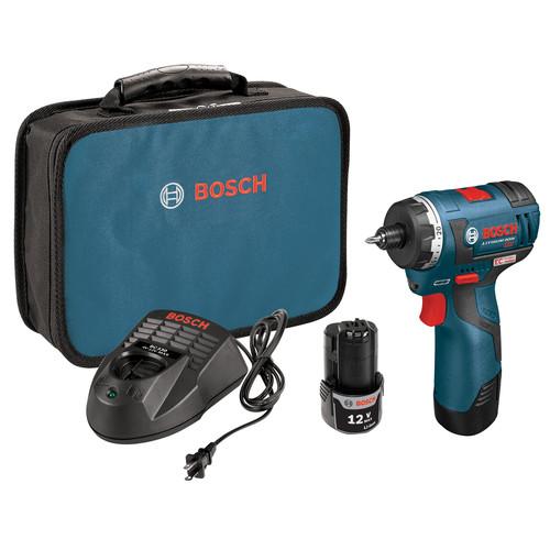 Bosch 12V Max Lithium-Ion EC Brushless 2-Speed 1/4 in. Cordless Pocket Driver Kit (2 Ah) - PS22-02