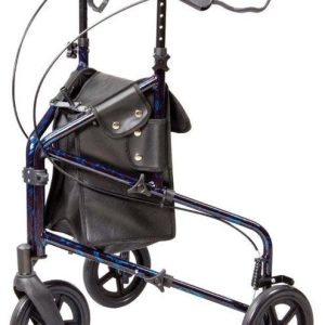 Carex 3 Wheel Walker for Seniors, Foldable, Rollator Walker with Three Wheels, Height Adjustable Handles