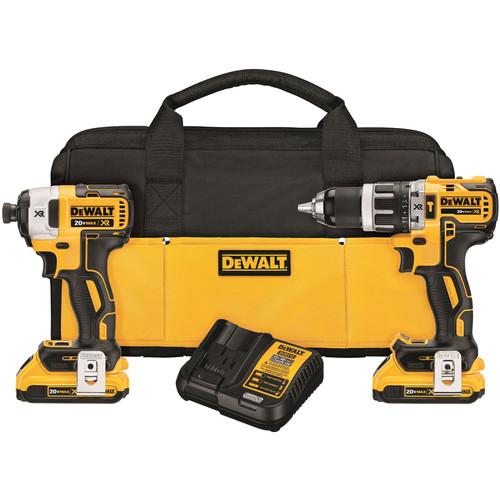 DEWALT 20V MAX XR 2.0 Ah Cordless Lithium-Ion Brushless Hammer Drill & Impact Driver Combo Kit - DCK287D2
