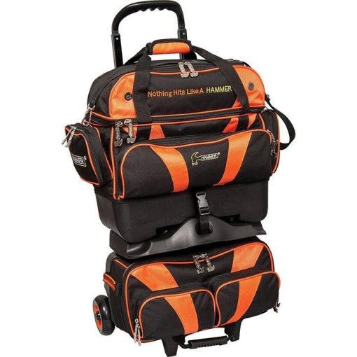 Hammer Premium Stackable 4-Ball Roller Bowling Bag, Black
