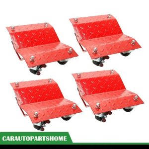 4-Piece 12"x16" Tire Wheel Dollies Dolly Vehicle Car Auto Repair Red Skate 3000lb