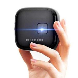 CINEMOOD 360 – Smart wi-fi Cube Projector with Streaming Services, 360~ Videos, Games, Kids Entertainment. 120 inch Picture, 5-Hour Video Playtime. Neat Portable Projector for Family Entertainment.