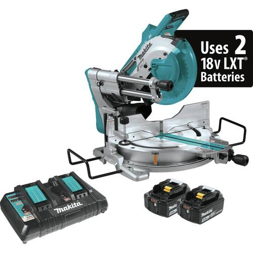 Makita 18V X2 LXT Lithium-Ion (36V) Brushless Cordless 10 in. Dual-Bevel Sliding Compound Miter Saw Kit with AWS and Laser (5.0Ah) - XSL04PTU