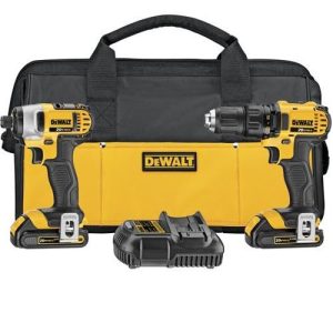 DEWALT 20V MAX 1.5 Ah Cordless Lithium-Ion 1/2 in. Compact Drill Driver and Impact Driver Combo Kit - DCK280C2