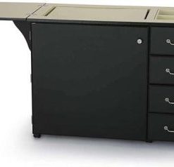 353 Norma Jean Sewing Cabinet for Sturdy Sewing, Cutting, Quilting, and Crafting with Storage and Airlift, Black Finish - Image 4