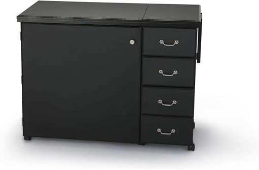 353 Norma Jean Sewing Cabinet for Sturdy Sewing, Cutting, Quilting, and Crafting with Storage and Airlift, Black Finish - Image 6